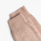 Mud Dogs Womens Welly Boot Socks Light Pink detail view showcasing the soft wool blend fabric and ribbed cuff.