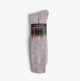 Mud Dogs Womens Welly Boot Socks Light Purple rolled view, wool blend material, single item.