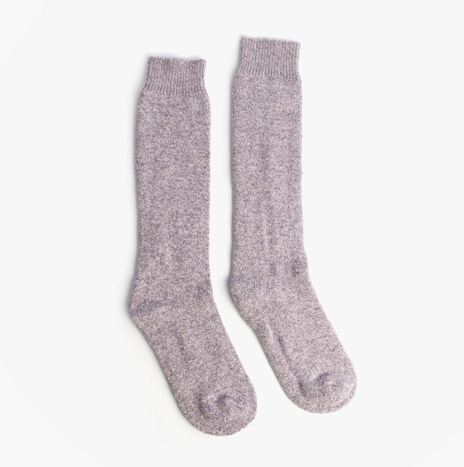 Mud Dogs Womens Welly Boot Socks Light Purple front view showing wool blend material and design.