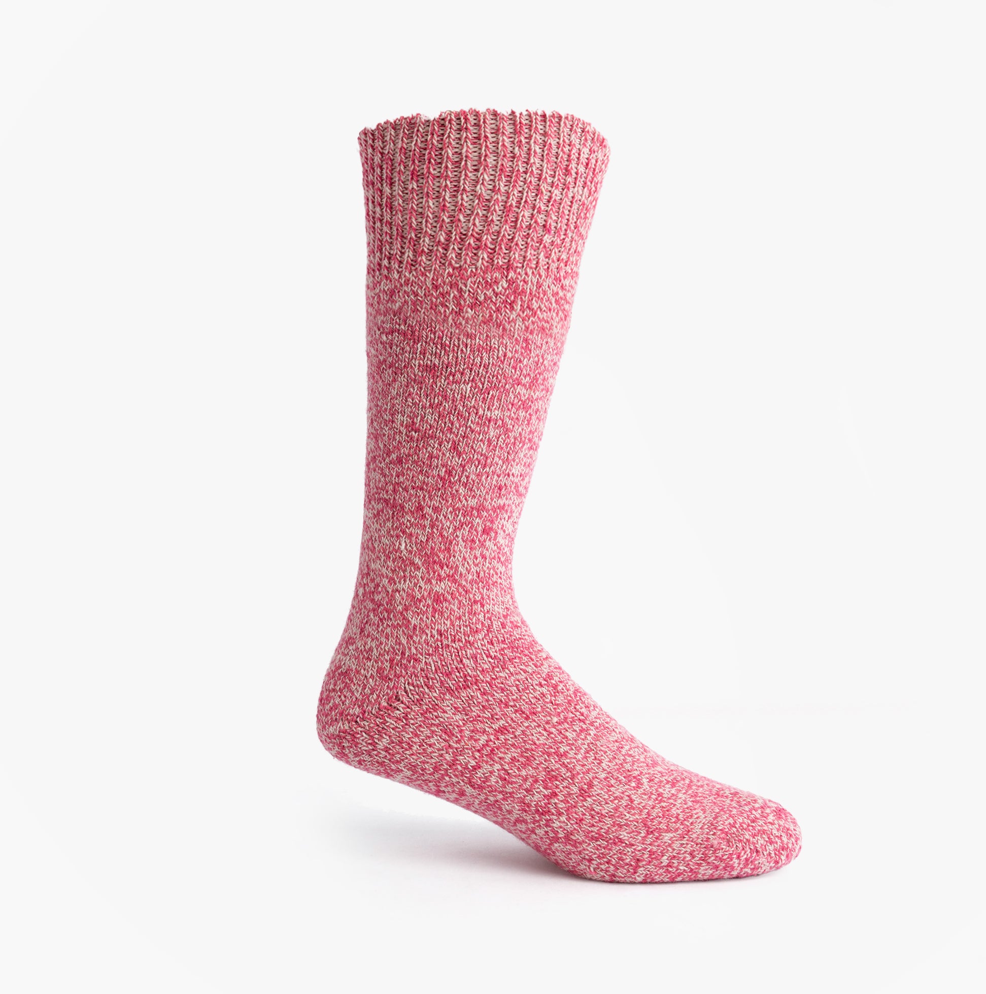 Mud Dogs Womens Welly Boot Socks Pink side view showing textured wool blend in pink color.