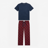Joules G66094 DOZER LONG Mens Pyjama Set Burgundy/Navy Mens Pyjama Set Burgundy/Navy