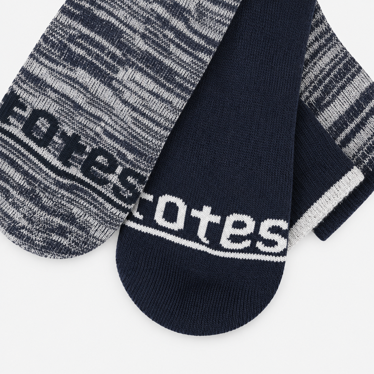 Totes Toasties TERRY SOCK WITH ARCH SUPPORT (TWIN PACK) Mens Crew Socks Grey / Navy Mix