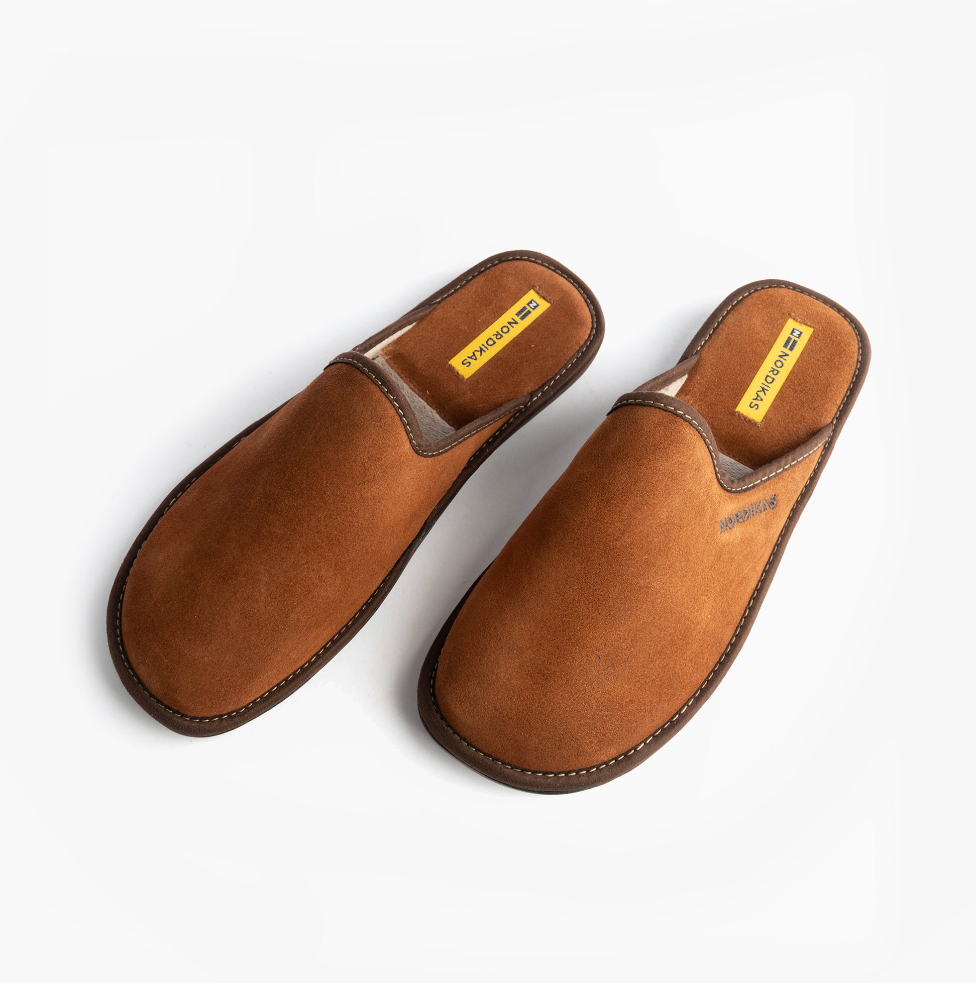 Nordikas 131 Mens Suede Mule Slippers Brown