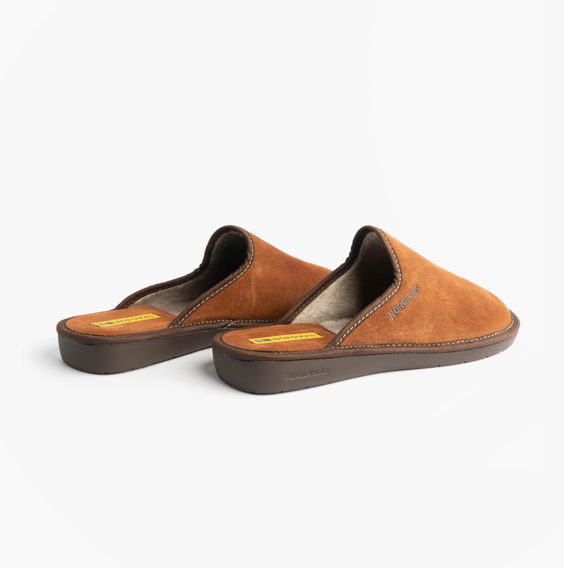 Nordikas 131 Mens Suede Mule Slippers Brown