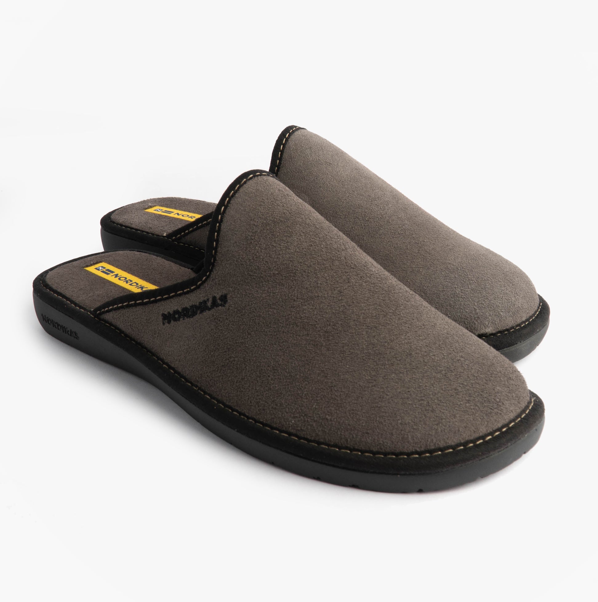 Nordikas 131 Mens Suede Mule Slippers Grey