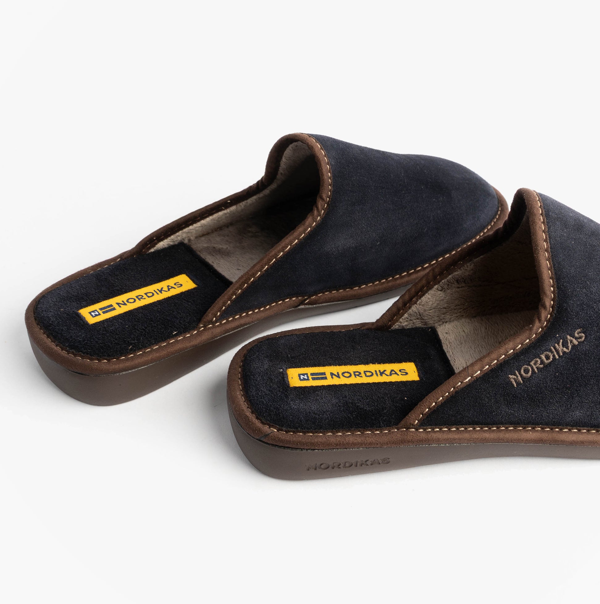 Nordikas 131 Mens Suede Mule Slippers Marine Blue