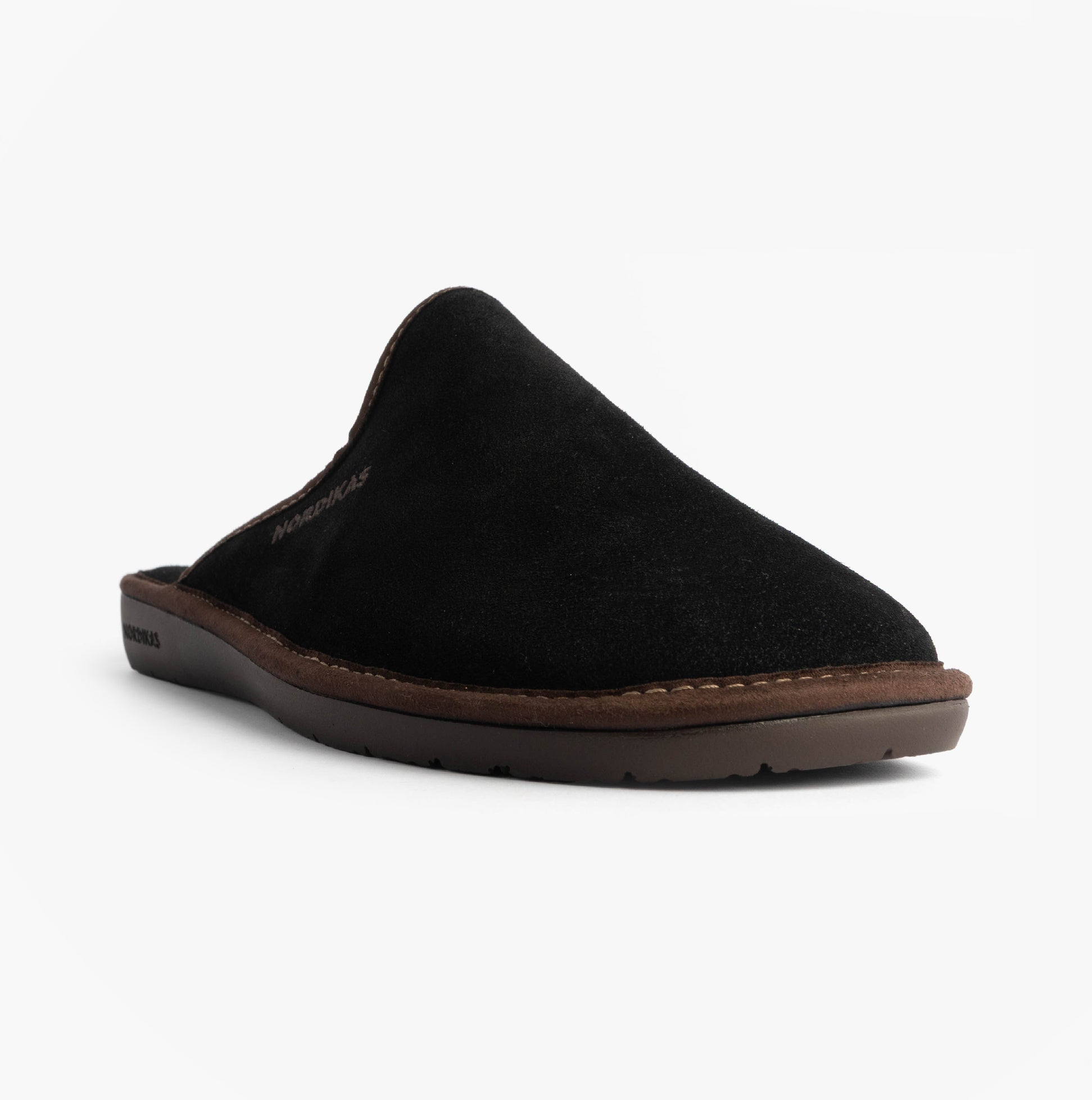 Nordikas 131 Mens Suede Mule Slippers Black