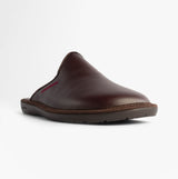 Nordikas 131 Mens Leather Mule Slippers Bordo