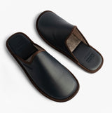 Nordikas 131 Mens Leather Mule Slippers Navy