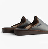 Nordikas 131 Mens Leather Mule Slippers Navy