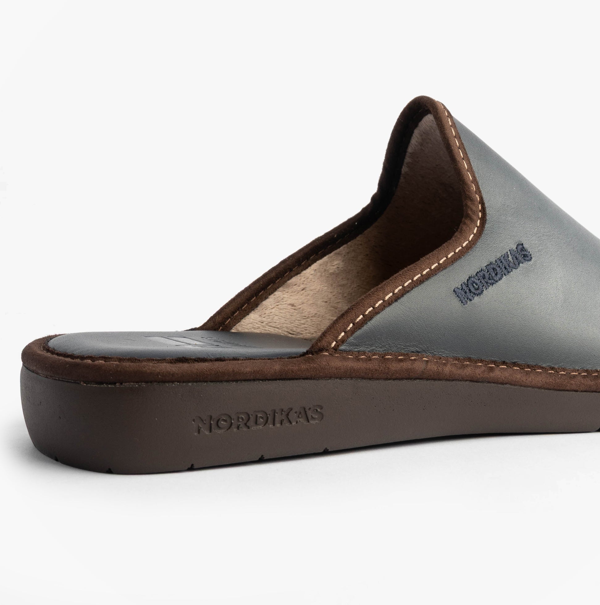 Nordikas 131 Mens Leather Mule Slippers Navy