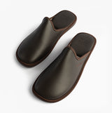 Nordikas 131 Mens Leather Mule Slippers Moka