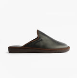Nordikas 131 Mens Leather Mule Slippers Black