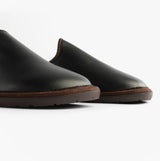 Nordikas 131 Mens Leather Mule Slippers Black