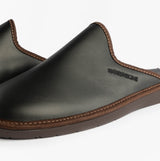 Nordikas 131 Mens Leather Mule Slippers Black