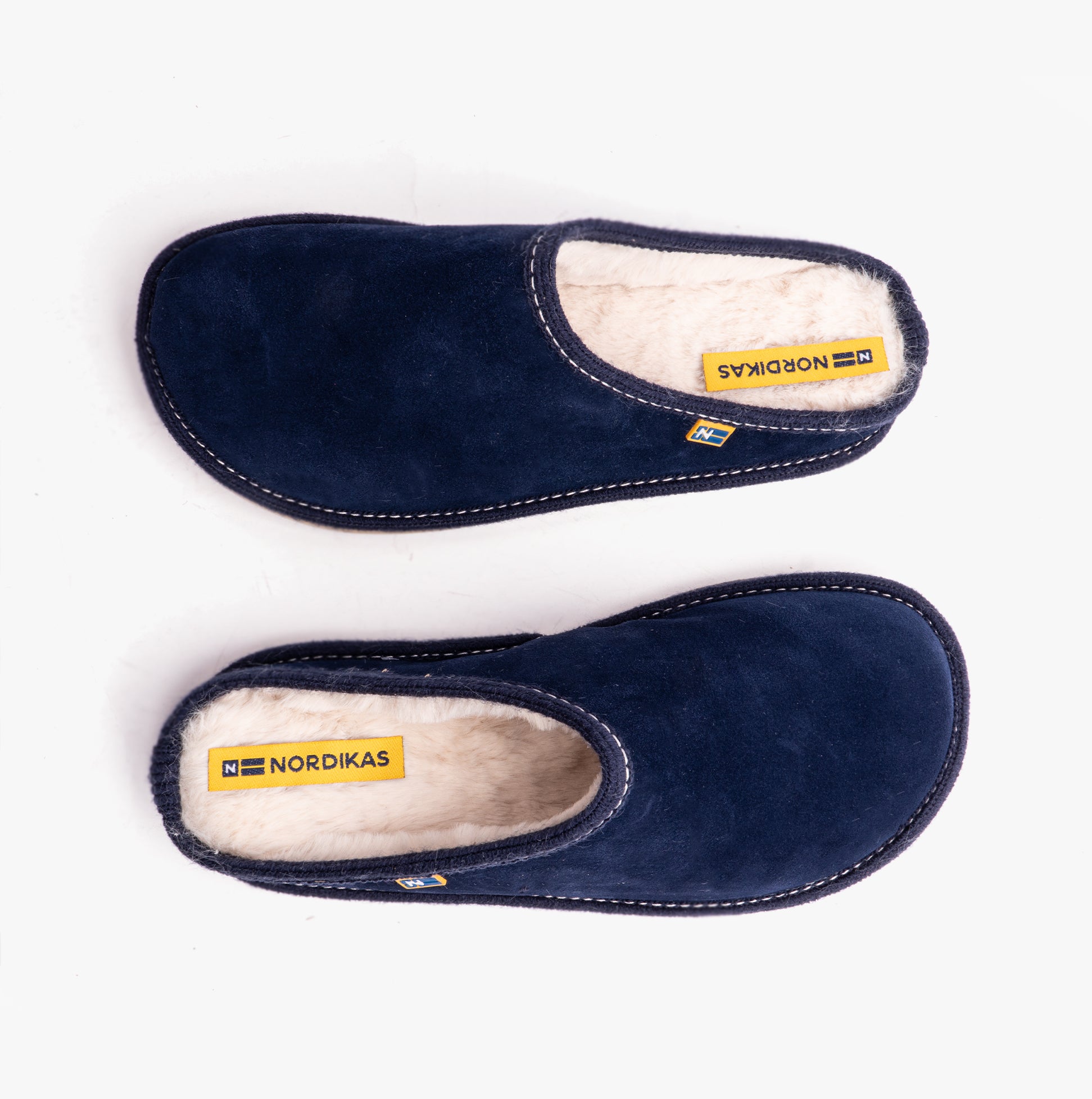 Nordikas 2083 Womens Fur Lined Mule Slippers Indigo