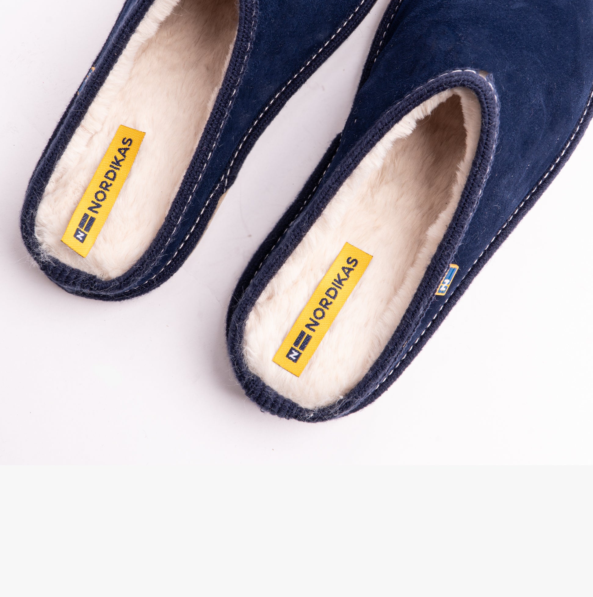 Nordikas 2083 Womens Fur Lined Mule Slippers Indigo