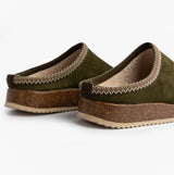 Nordikas 2258 Mens Suede Mule Slippers Khaki