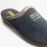 Nordikas 238 Womens Suede Mule Slippers Jeans Blue