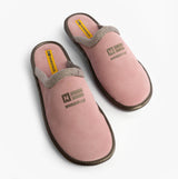 Nordikas 238 Womens Suede Mule Slippers Rose Pink