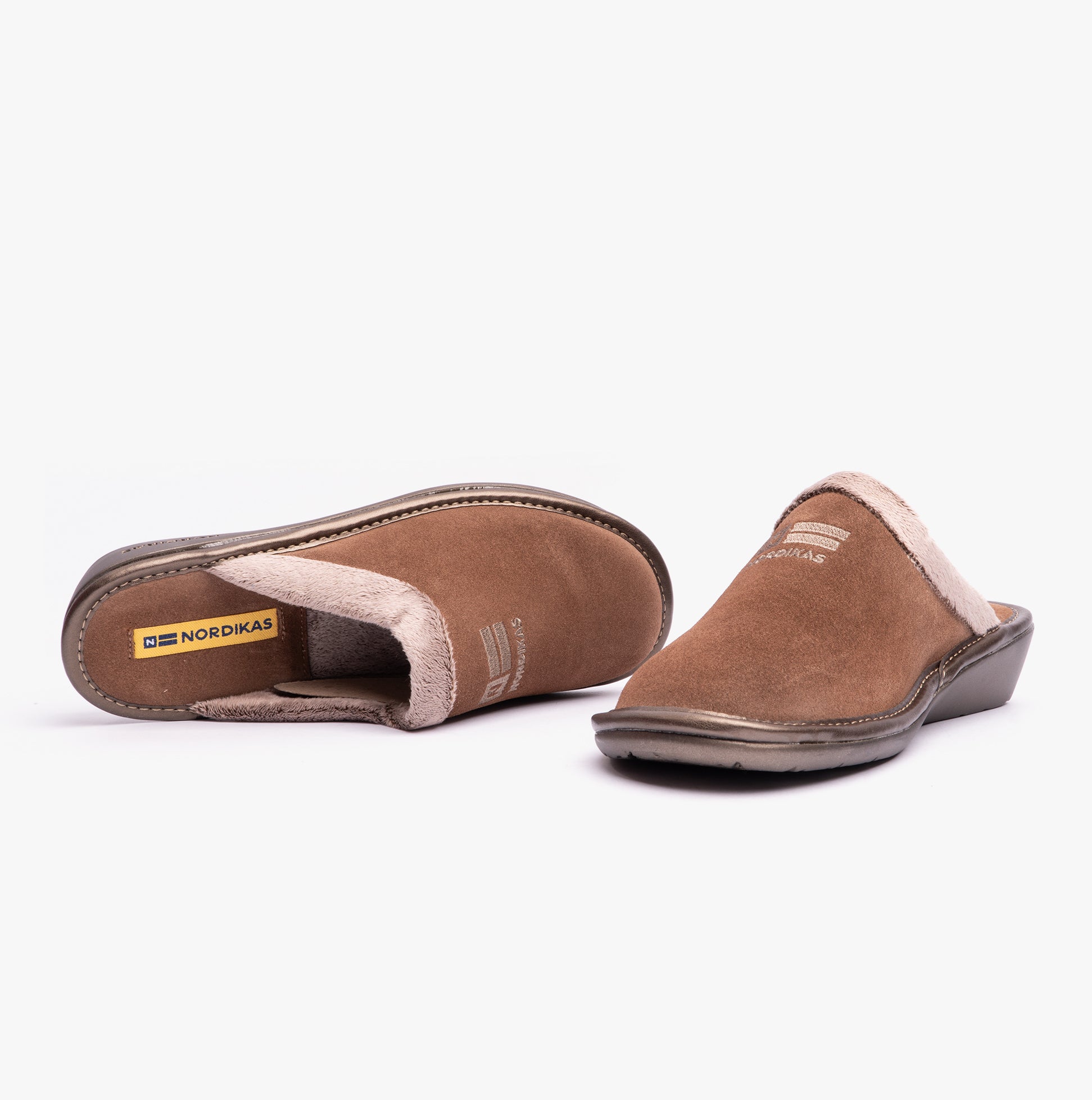 Nordikas 238 Womens Suede Mule Slippers Piedra