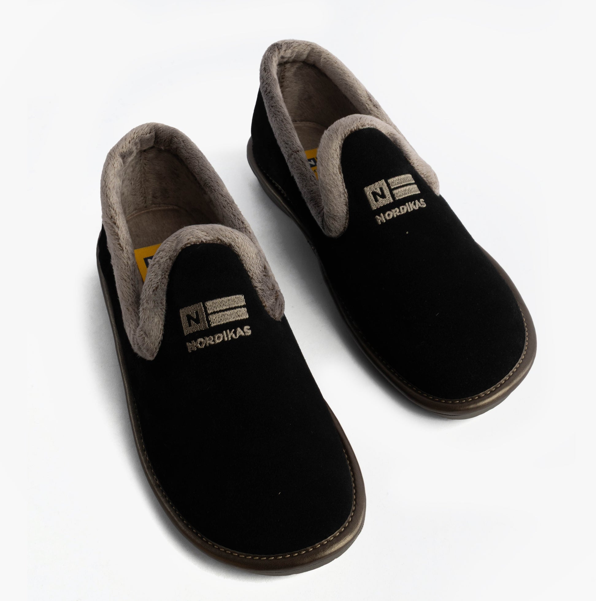 Nordikas 305 Womens Suede Full Slippers Black