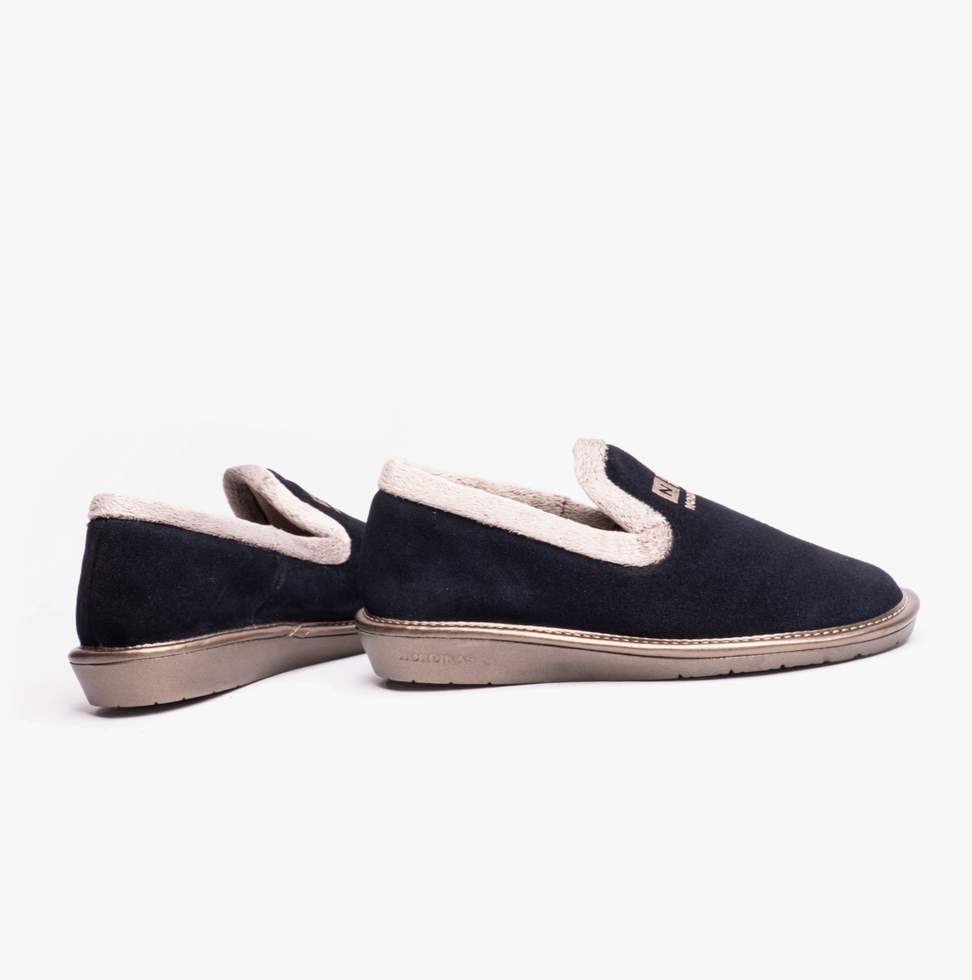Nordikas 305 Womens Suede Full Slippers Marine Blue