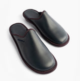 Nordikas 347 Womens Leather Mule Slippers Marine Blue