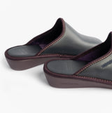 Nordikas 347 Womens Leather Mule Slippers Marine Blue
