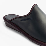 Nordikas 347 Womens Leather Mule Slippers Marine Blue