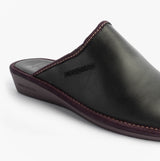 Nordikas 347 Womens Leather Mule Slippers Black
