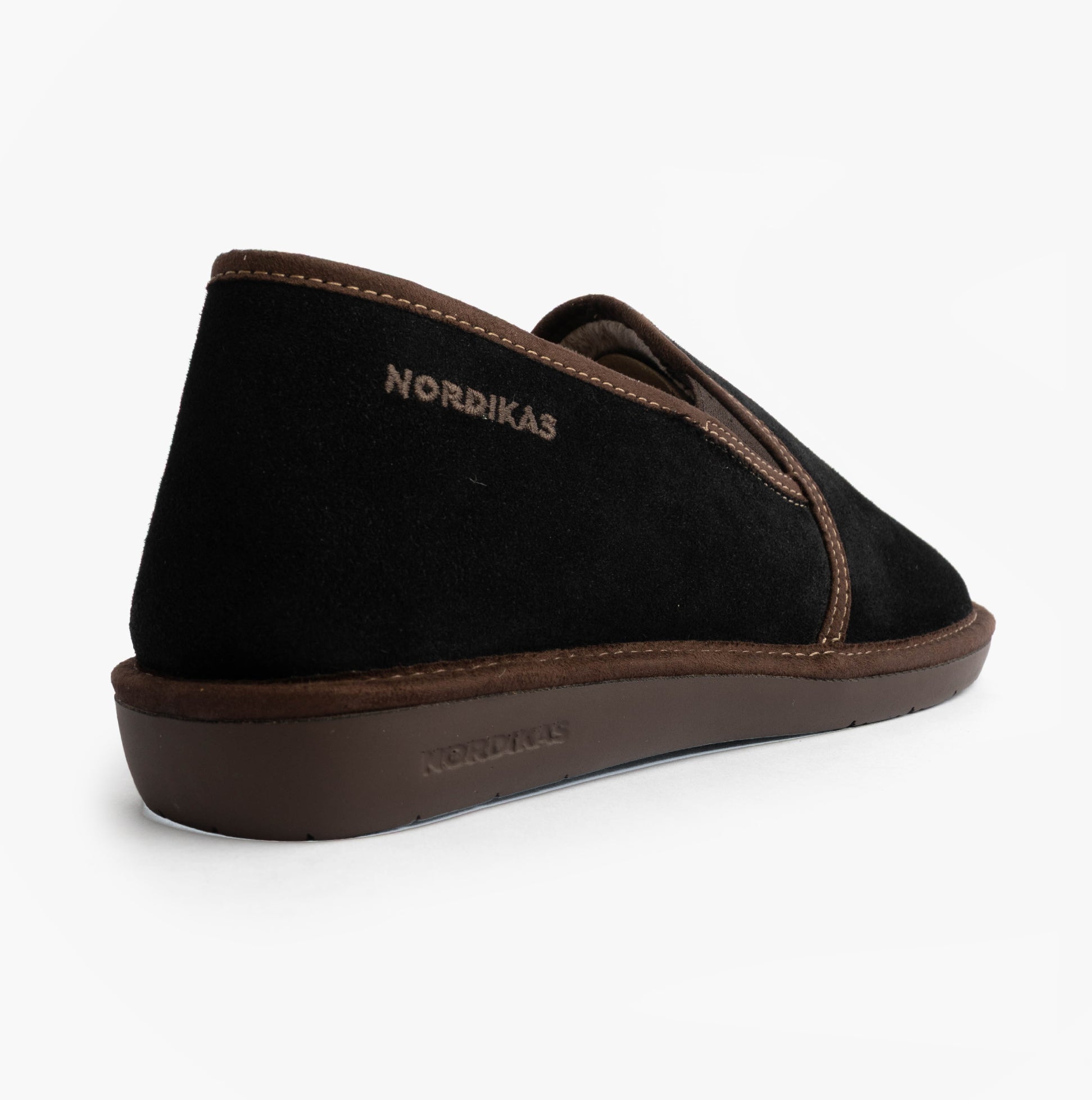 Nordikas 663 Mens Suede Full Slippers Black