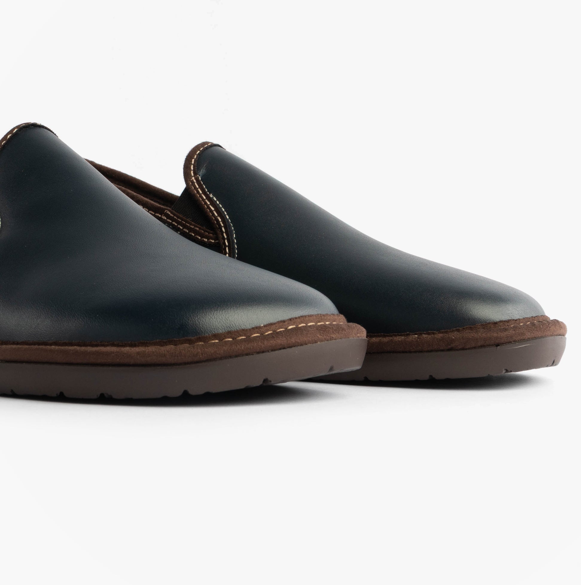 Nordikas 663 Mens Leather Full Slippers Marine Blue