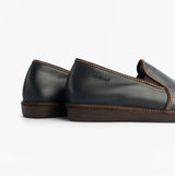 Nordikas 663 Mens Leather Full Slippers Marine Blue