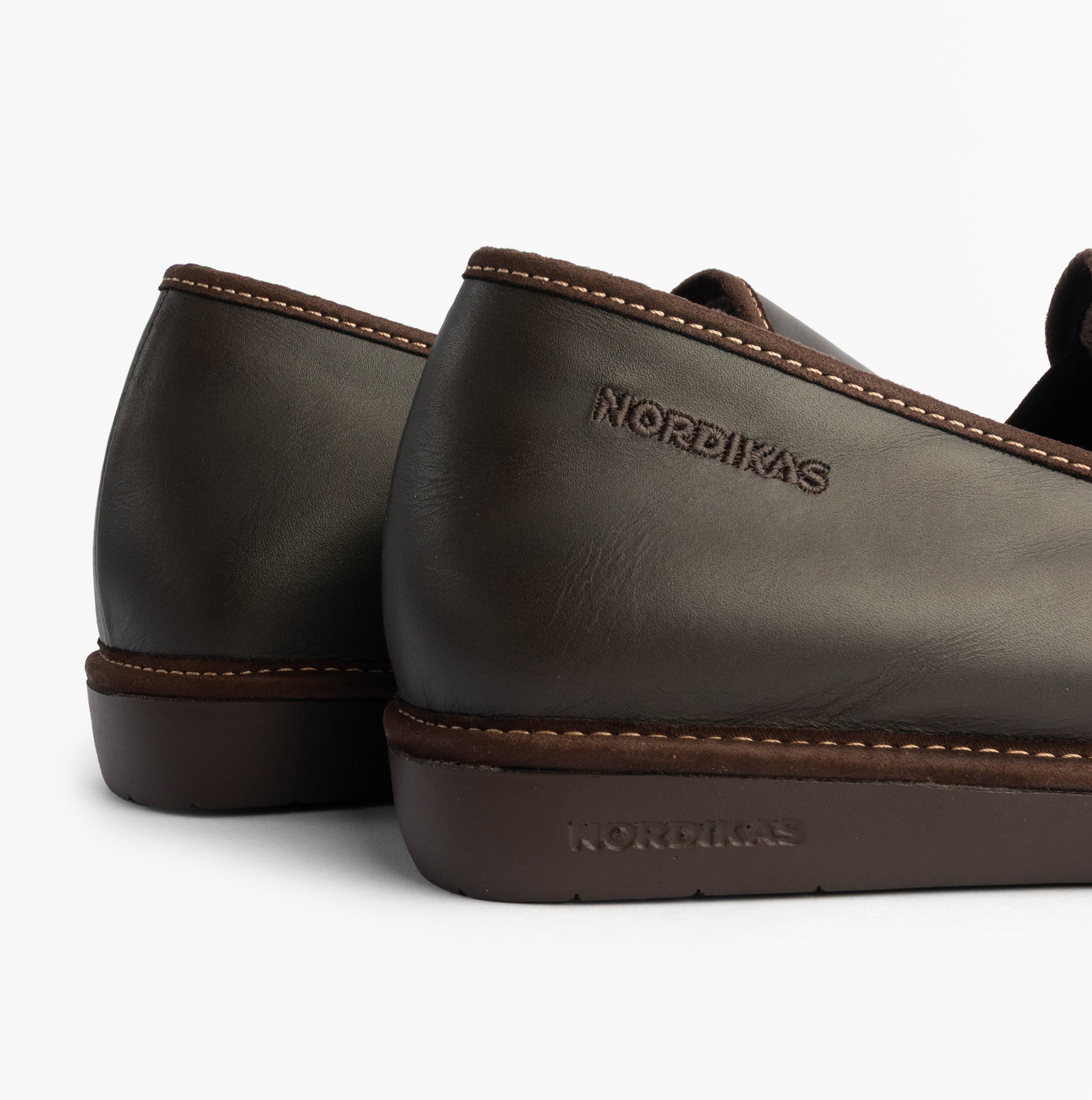 Nordikas 663 Mens Leather Full Slippers Mocha