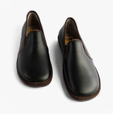 Nordikas 663 Mens Leather Full Slippers Black