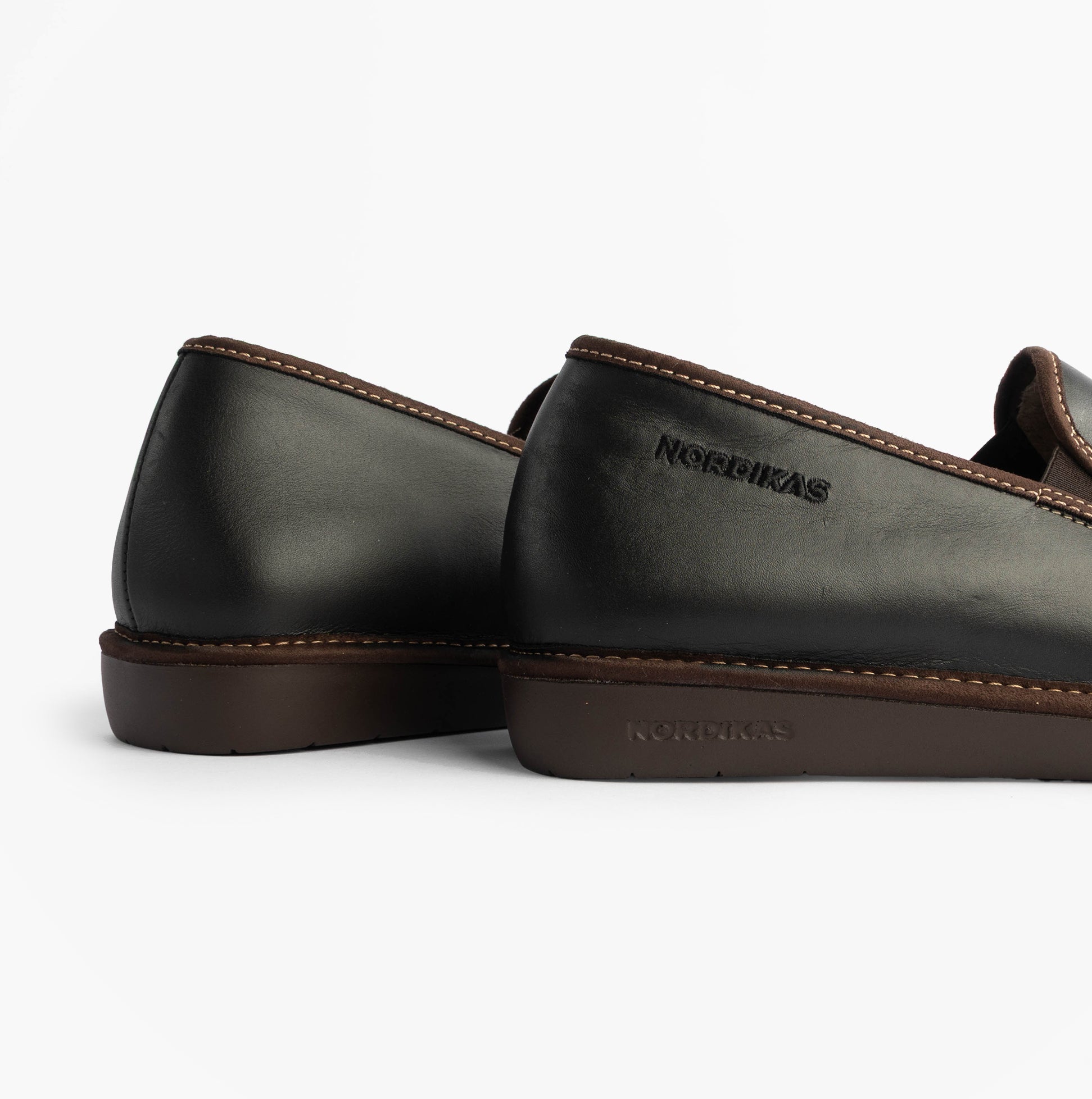 Nordikas 663 Mens Leather Full Slippers Black