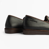 Nordikas 663 Mens Leather Full Slippers Black