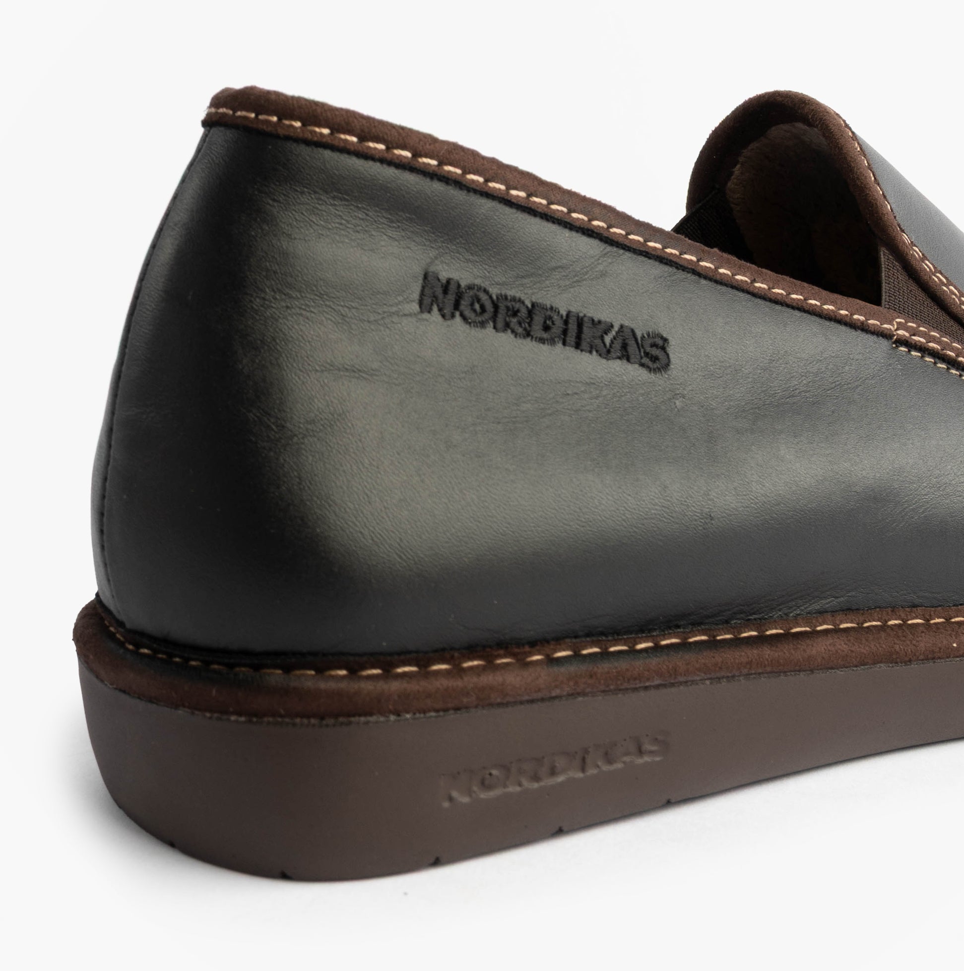Nordikas 663 Mens Leather Full Slippers Black