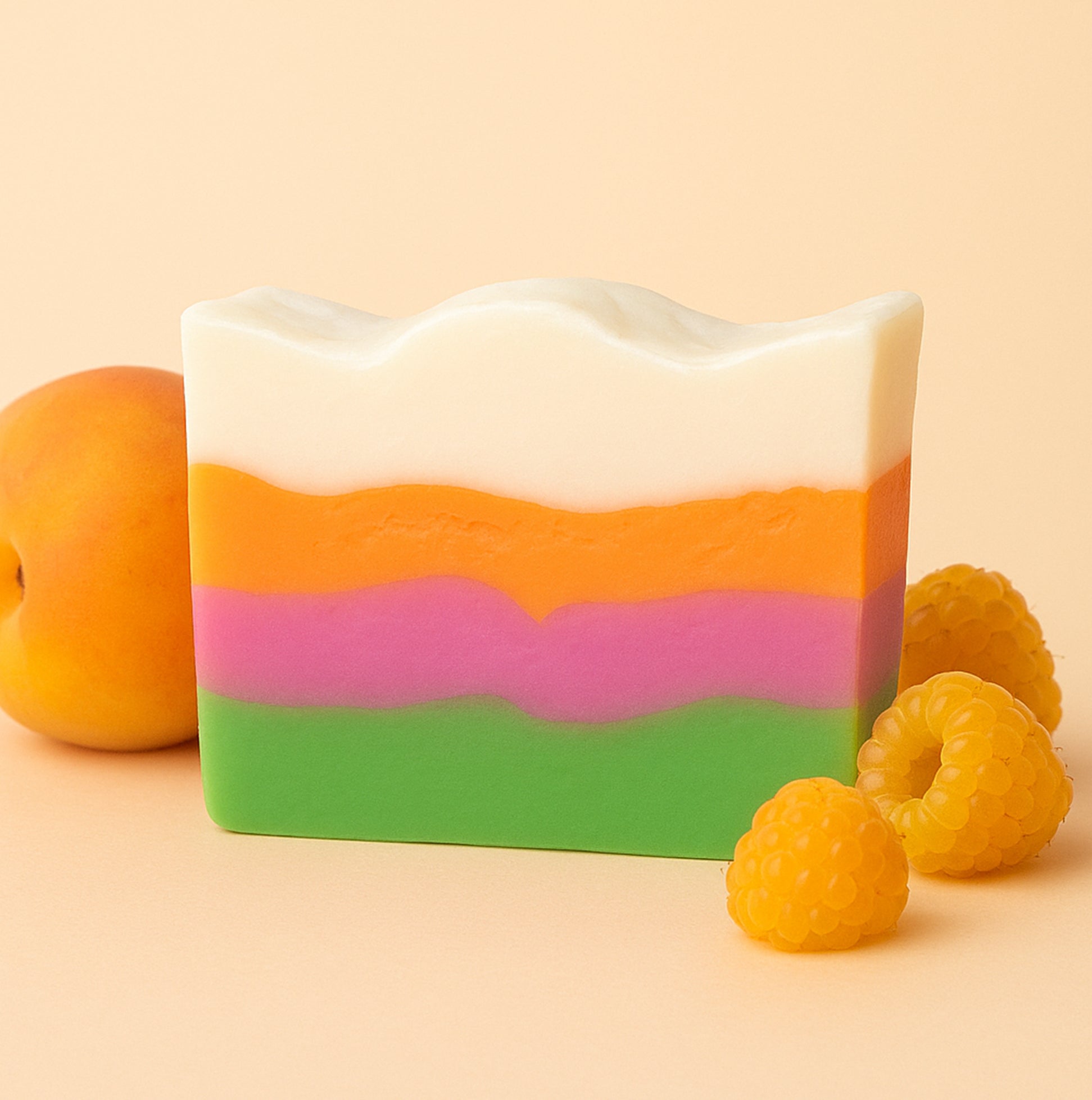 Peach & Golden Raspberry Martini Soap Slice