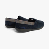 Padders STAN Mens (G Fit) Slippers Navy side view showcasing comfortable textile upper and slip-on design.