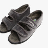 Padders LYDIA X Womens (6E Fit) Touch Fasten Slippers Grey