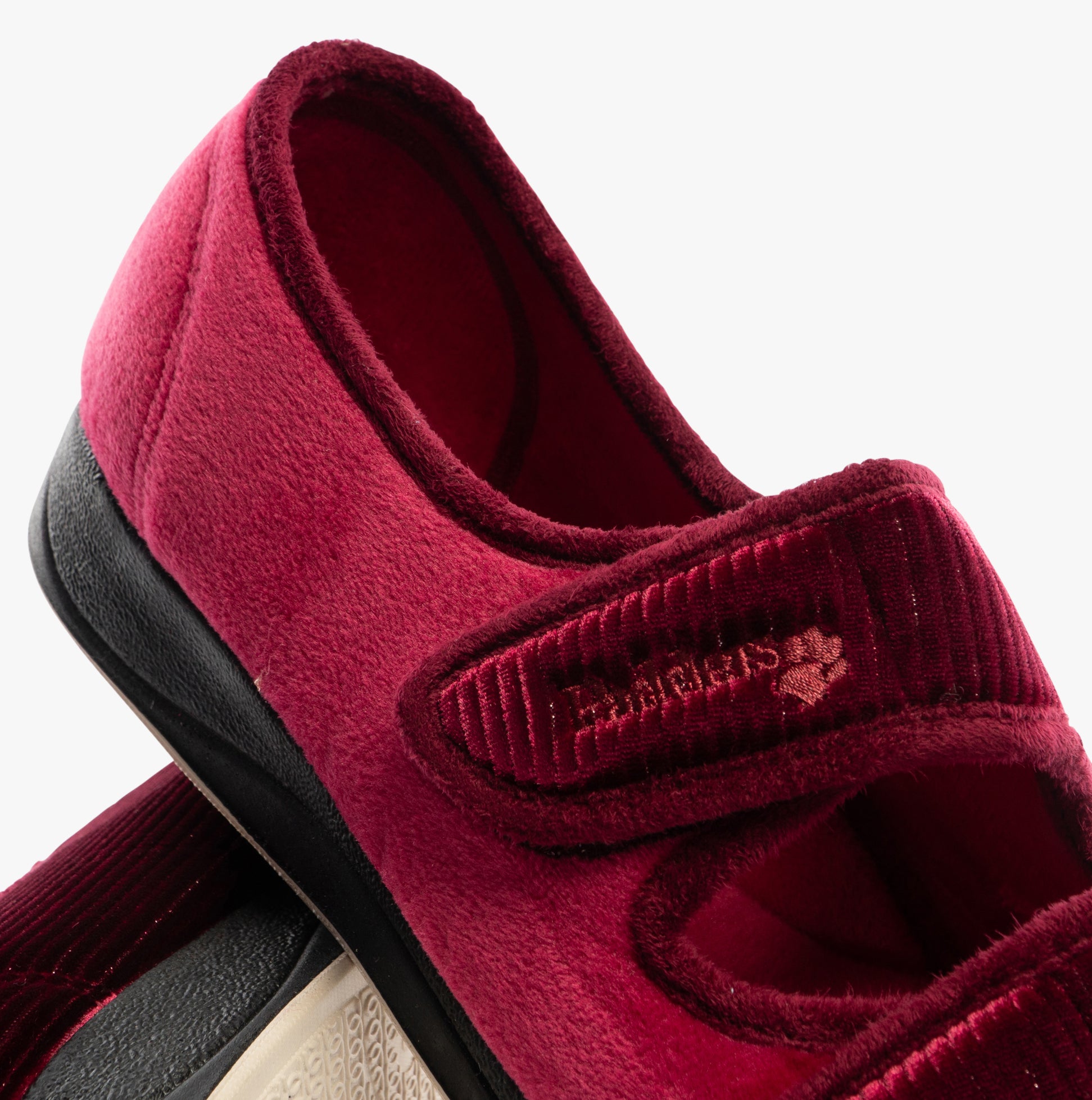 Padders LYDIA X Womens (6E Fit) Touch Fasten Slippers Winter Red