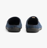 Padders FELIX Mens Mule Slippers Blue Felt