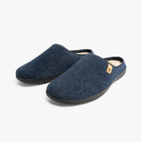 Padders FELIX Mens Mule Slippers Blue Felt