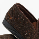 Padders ALBERT Mens (G Fit) Full Slipper Slippers Brown Tweed