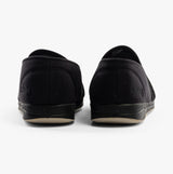Padders ALBERT Mens (G Fit) Full Slippers Black Check rear view showing the low top and round toe design.