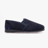 Padders ALBERT Mens (G Fit) Full Slippers Corduroy Navy