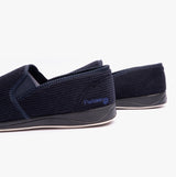 Padders ALBERT Mens (G Fit) Full Slippers Corduroy Navy