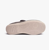 Padders CHARLES Mens (G Fit) Slippers Grey Combi bottom view detailing rubber sole.